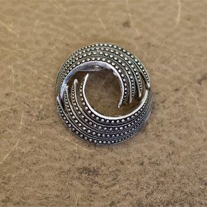 Vintage Spiral Waves Silver Tone Abstract Brooch by Western Germany - I31